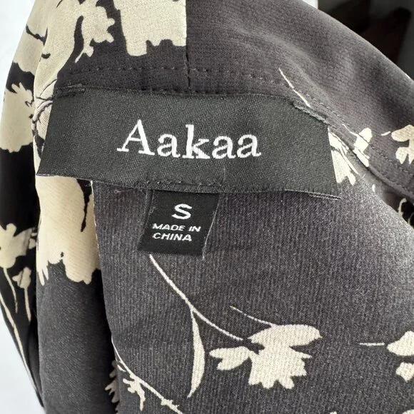 Aakaa Floral Print Long Sleeve Extra Long Wrap Maxi Dress Small - 0302 - Picture 6 of 6